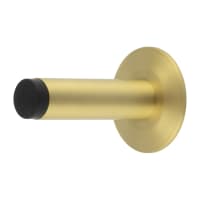 Burlington by Frelan Plain Projection Door Stop on Chamfered Rose - 76mm Projection - Satin Brass