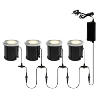 Forum Zink Lapin 2W Recessed LED Decking Light Kit - IP65 - 4000K Cool White - Black - Pack of 4