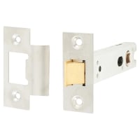 Jedo Heavy Duty Bolt Through Tubular Latch - 102mm Case - 82mm Backset - Square - Satin Stainless Steel