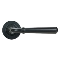 From The Anvil Matt Black Door Handles on Round Rose - Newbury Range