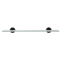 Croydex Epsom Flexi-Fix Frosted Glass Shelf - 590 x 135.5 x 60mm - Matt Black