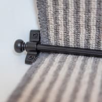Altro Lines Stair Rod with Round Bulb Finials - 900mm Length - Matt Black