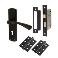 Touchpoint Matt Black 3 Lever Sashlock Door Handles Pack - Monza Range