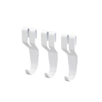 elfa Top Track System - Click In Ventilated Wire Shelf Hooks - 81 x 23 x 30mm - White - Pack of 3