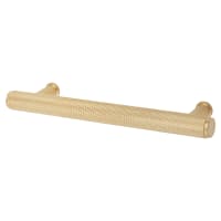 Alexander & Wilks Crispin 15mm Knurled T-Bar Cabinet Pull Handle - 128mm Centres - PVD Satin Brass