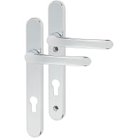 TSS uPVC Multipoint Door Handle - 122mm Bolt c/c - 92mm c/c - 245 x 35mm - Polished Chrome