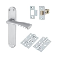 Altro Satin Chrome Latch Door Handles Pack - Verona Range