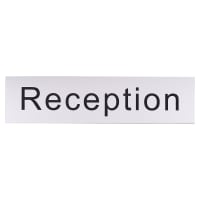 Altro Reception Door Sign - 200 x 50mm - Brushed Silver Plastic