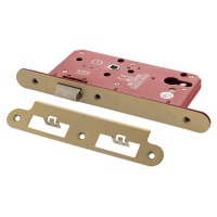 Atlantic DIN Latch - 88mm Case - 60mm Backset - Radius - Satin Brass