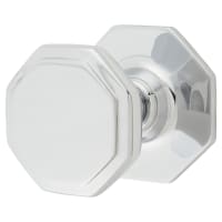 Altro Polished Chrome Octagonal Centre Door Knob - 79mm Rose Diameter