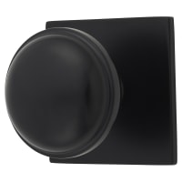 Alexander & Wilks Quantock Cabinet Knob on Square Backplate - 38mm Diameter - Matt Black