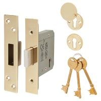 Eurospec BS3621 5 Lever Deadlock - 78mm Case - 57mm Backset - PVD Brass