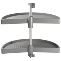 Emuca 1/2 Tray Carousel Set - Cabinet Width 800mm - Grey Plastic