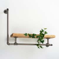 Altro 3/4 Inch L Shaped Pipe Shelf Kit - Grey