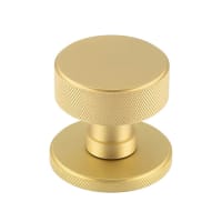 Burlington by Frelan Satin Brass Knurled Mortice Door Knob - 60mm Rose Diameter - Westbourne Range