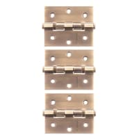 Atlantic Heavy Duty Twin Ball Bearing Hinge - 75 x 63.5 x 2.5mm - Antique Brass - Pack of 3