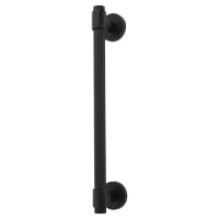 Hampstead Matt Black 20mm Thick Lines T-Bar Door Pull Handle on Rose - Screw Fix - 300mm Centres