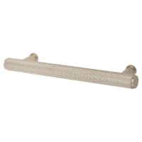 Alexander & Wilks Crispin 15mm Knurled T-Bar Cabinet Pull Handle - 128mm Centres - Satin Nickel