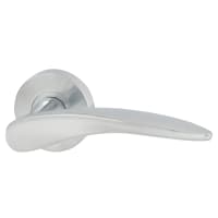 Jigtech Satin Chrome Door Handles on Round Rose - Vecta Range