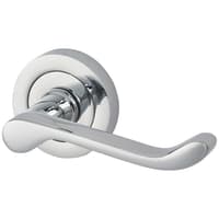 Touchpoint Polished Chrome Victorian Summer Scroll Door Handles on Round Rose
