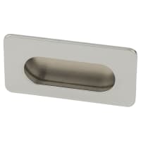 Touchpoint Rectangular Flush Cabinet Pull Handle - 74 x 39mm - Polished Chrome