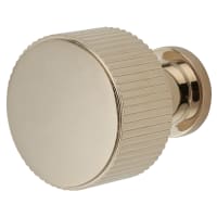 Alexander & Wilks Lucia Reeded Round Cabinet Knob - 29mm Diameter - PVD Polished Nickel