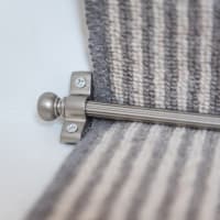 Altro Lines Stair Rod with Round Bulb Finials - 900mm Length - Satin Nickel
