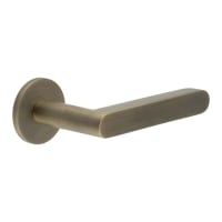CRES by Frelan Antique Brass Fixed Dead Door Handles on Round Rose - CR-101 Range