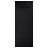 LPD Linear 7 Panel Pre-Finished Laminate Semi-Solid Internal FD30 Fire Door - 1981 x 762mm - Black
