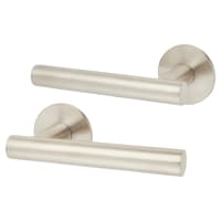 Jigtech Satin Stainless Steel Door Handles on Round Slim Rose - Schema Vinklad Range