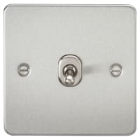 Knightsbridge 10AX 1 Gang 2 Way Flat Plate Toggle Light Switch - Brushed Chrome