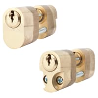Securefast 6 Pin Scandinavian Oval Cylinder - Internal and External - Anti Drill - Polished Brass