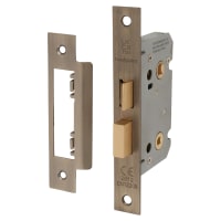 Touchpoint Contract Bolt Through Bathroom Lock - 65mm Case - 44mm Backset - Antique Brass
