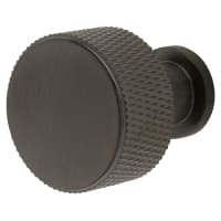 Alexander & Wilks Lucia Knurled Round Cabinet Knob - 29mm Diameter - PVD Dark Bronze
