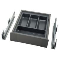 Blum MERIVOBOX BLUMOTION M Height Soft Close Drawer with Fronts & Cutlery Tray - 101 x 450 x 352mm - Orion Grey