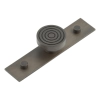 Hoxton by Frelan Murray Round Cabinet Knob on Plain Backplate - 40mm Diameter - Dark Bronze