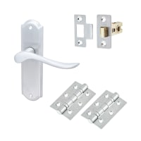 Hampstead Satin Chrome Scroll Latch Door Handles Pack - Turin Range