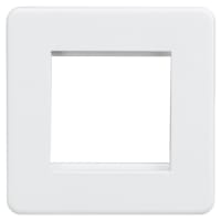 Knightsbridge 1 Gang 2 Module Euro Screwless Faceplate - Matt White