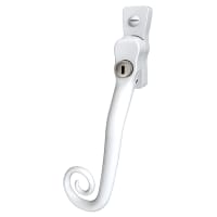 Mila Heritage Monkey Tail Locking Espagnolette Casement Window Handle - Left Hand - White
