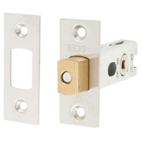 Jedo 5mm Heavy Duty Bolt Through Tubular Bathroom Deadbolt - 64mm Case - 44mm Backset - Square - Stainless