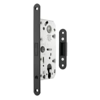 Atlantic Polaris Bolt Through Magnetic Bathroom Lock - 132mm Case - 35mm Backset - Matt Black