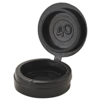 TIMCO Hinged Screw Cup and Cover - 13mm Diameter - Black - Pack of 100