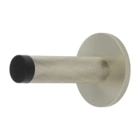 Burlington by Frelan Knurled Projection Door Stop on Knurled Rose - 76mm Projection - Satin Nickel