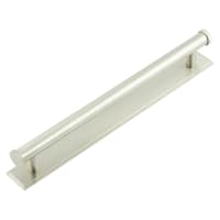 Hoxton Frelan Thaxted 15mm Lines T-Bar Cabinet Pull Handle on Stepped Backplate - 224mm c/c - Satin Nickel