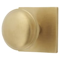 Alexander & Wilks Quantock Cabinet Knob on Square Backplate - 34mm Diameter - PVD Satin Brass