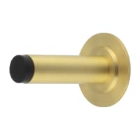 Burlington by Frelan Plain Projection Door Stop on Stepped Rose - 76mm Projection - Satin Brass