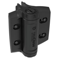D&D TrueClose Heavy Duty Nylon Round Post Fittings - 121 x 108 x 13.5mm - Black - Pair