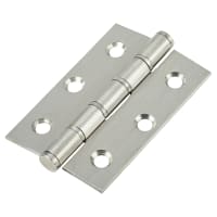 Stainless Steel Butt Door Hinge - 76 x 51 x 2mm - Satin Stainless - Pair