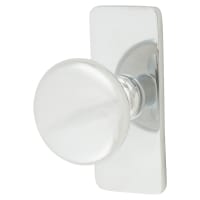 Crofts & Assinder Banbury Round Cabinet Knob pn Rectangle Backplate - 32mm Diameter - Polished Chrome