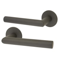 Jigtech Graphite Grey Door Handles on Round Slim Rose - Schema Minim Range